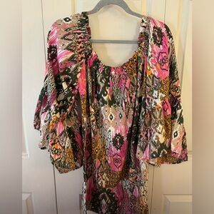 NWOT silky tunic too- multi-colored, never worn! Perfect!!